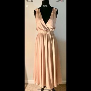 Banana Republic Pink/Blush with Black Straps Low Cut Dress NWT